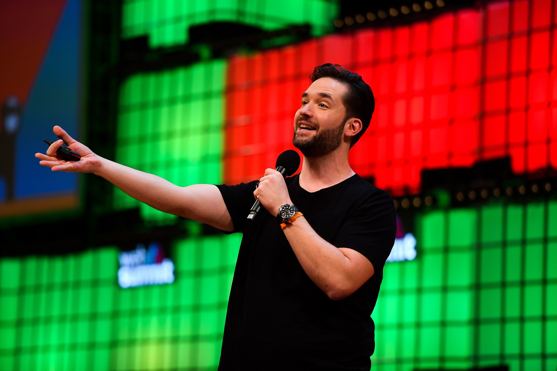 6 November 2018; Alexis Ohanian, Reddit on Centre Stage during the opening day of Web Summit 2018 at the Altice Arena in Lisbon, Portugal. Photo by Seb Daly/Web Summit via Sportsfile