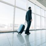 a man with suitcase