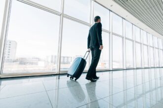 a man with suitcase