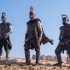 Center L to R: Jimmy Gonzales is Cepheus, Matt Damon is Odysseus and Himesh Patel is Eurylochus in THE ODYSSEY, written, produced, and directed by Christopher Nolan.